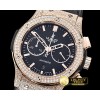 위블로 Fusion Bang 45mm Chrono Diams RG/RU Blk A7750 Secs @3 -HUB0359B