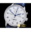 IWC Portuguese Chrono Diam SS/LE Wht/Blue ZF A79350 Mod -IWC0370A