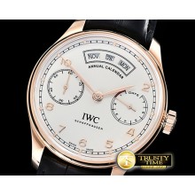 IWC Portugieser Annual Cal IW503502 RG/LE Wht ZF A52850 -IWC0424D