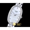론진 Elegance Ladies Diams SS/SS Wht MOP TWF Swiss Qtz -LON013A