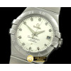 오메가 Double Eagle Midsize SS/SS White Diam Asian 2813 -OMG0215B