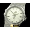 오메가 Double Eagle Midsize SS/SS White Stick Asian 2813 -OMG0215F