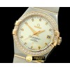 오메가 Double Eagle Midsize Auto SS/YG/Diam White Dia A2813 -OMG0217B