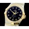 오메가 Double Eagle Midsize Auto SS/YG/Diam Black Dia A2813 -OMG0217C