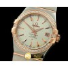 오메가 Double Eagle Midsize Auto SS/RG/Diam White Stk -OMG0218C