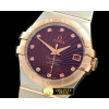 오메가 Double Eagle Midsize Auto SS/RG Brown Diam Asian -OMG0219E