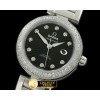 오메가 Deville Ladymatic Mid SS/SS Black A2836 -OMG0222B