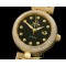 오메가 Deville Ladymatic Mid YG/YG Black 2813 21J -OMG0232D