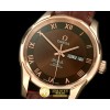 오메가 Deville Co Axial Day/Date RG/LE Brown Asian 2836 -OMG0300B