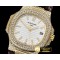 파텍필립 Nautilus Mens 40mm Diams YG/LE White Sticks V2 MY9015 -PP0270