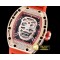 리차드밀 Skull Tourbillon RG/RU Red Asian 21J Decorated Movt -RM086A