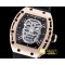 리차드밀 Skull Tourbillon RG/RU Black Asian 21J Decorated Movt -RM086B
