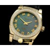 롤렉스 Ladies Mini Cellini YG/LE MOP Green Roman Swiss Qtz -ROLCEL051A