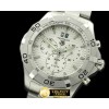 태그호이어 Aquaracer 300m SS/SS White Swiss Qtz 1/10 Chrono -TAG0198A