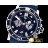 U-BOAT Maxi Marine Chronograph Blue SS/RU Black Jap OS20 Qtz -UN048A