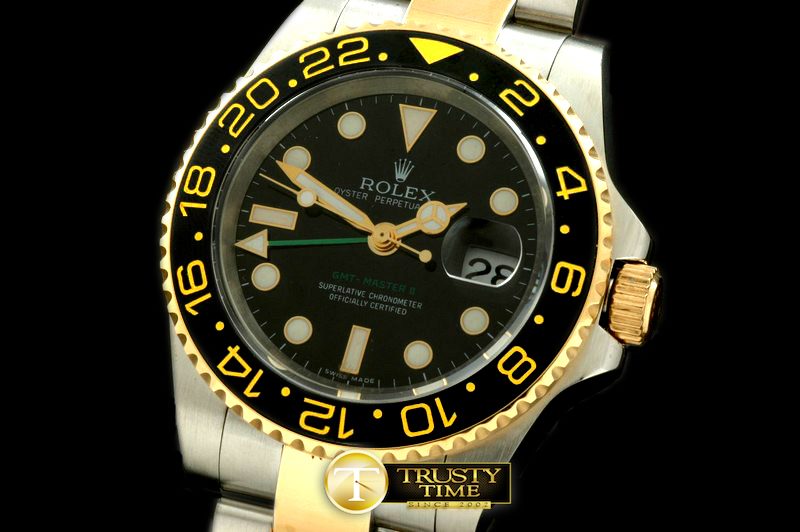 롤렉스 SS/YG 2008 GMT TT Black Asian 2836 -ROLGMT085